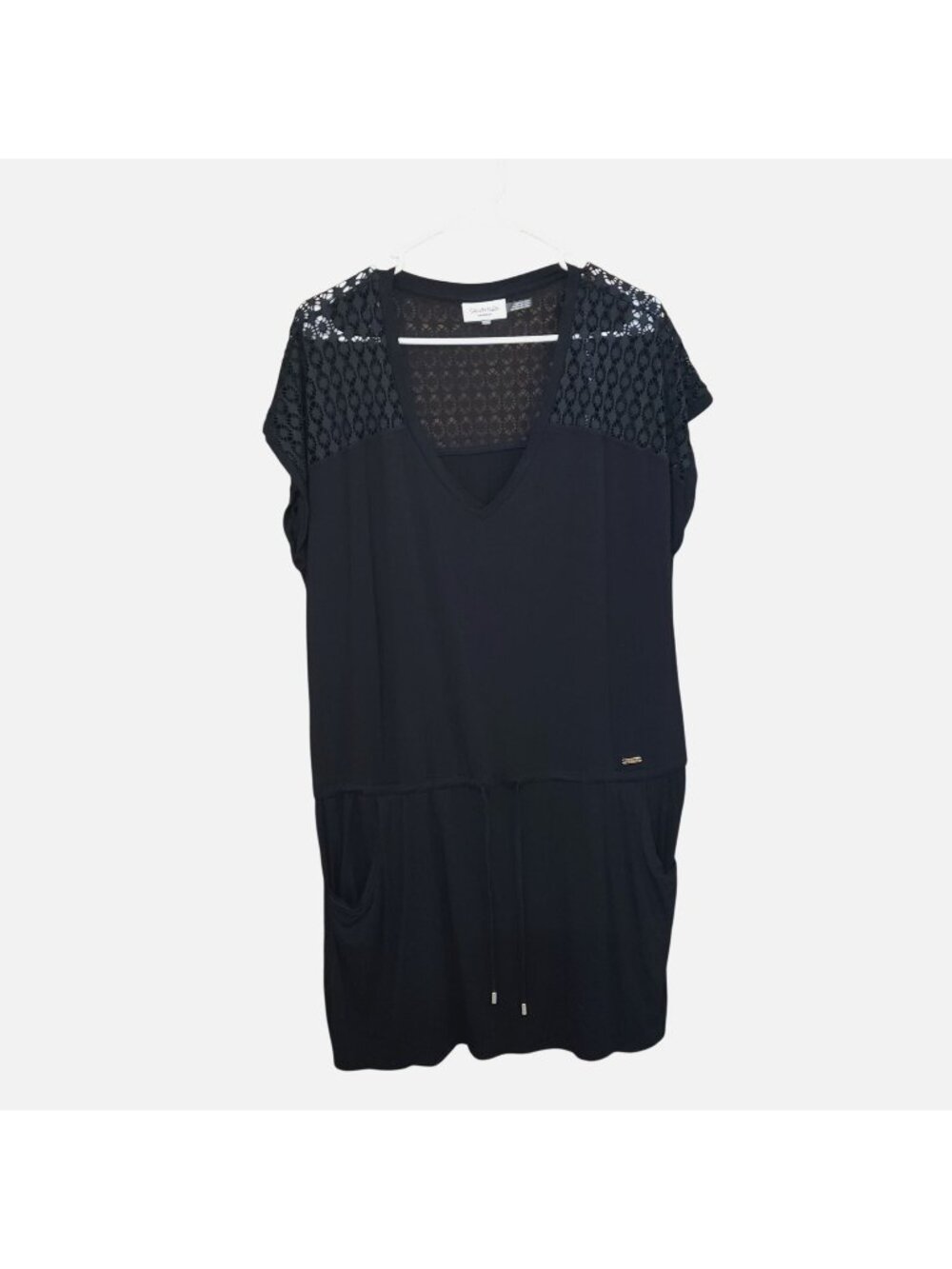 Calvin Klein Black Swimwear Cover-Up XL Lace Resort Vacation Pockets